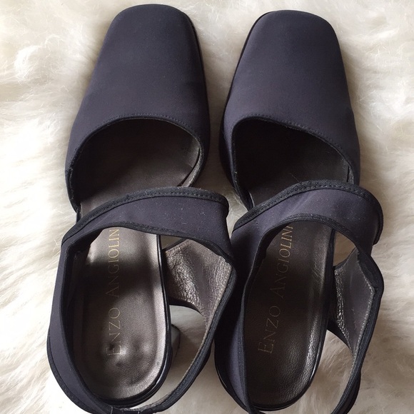 Enzo Angiolini Blue Square Toe Heels Size 7.5 - Picture 3 of 6